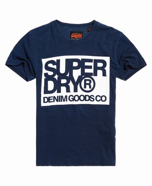 Superdry Denim Goods Co Férfi Pólók Sötétkék | MJNHL7584